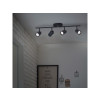 BARRE 4 SPOTS TEKLA GU10 METAL NOIR INSPIRE