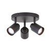 PLAFONNIER 3 SPOTS TEKLA GU10 NOIR INSPIRE