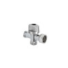 ROBINET D ARRET WC A VANNE EN T 3 VOIES  12/17CHROME