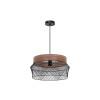 SUSPENSION KANEL E27 Diam. 45CM METAL NOIR/BOIS INSPIRE
