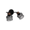 BARRE 2 SPOTS KANEL E27 METAL NOIR/BOIS INSPIRE
