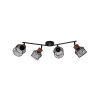 BARRE 4 SPOTS KANEL E27 METAL NOIR/BOIS INSPIRE