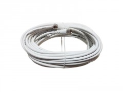 CABLE SATELLITE COAXIAL FICHE F MALE/MALE 10M BLANC