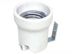 DOUILLE POUR AMPOULE E27 PORCELAINE A SUPPORT 2 TROUS