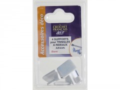 SUPPORT ADHESIF POUR TRINGLE RIDEAUX BLANC BLISTER4
