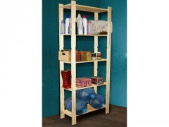 ETAGERE PIN ELIOTTI MASSIF 5 TABLETTE PLEINE FARO 170X65X28CM BRUT