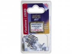 CROCHET RESINE ASSORTIMENT BLANC BLISTER 8