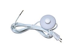 CORDON ALIMENTATION INTERRUPTEUR PIED LUMINAIRE 500W BLANC