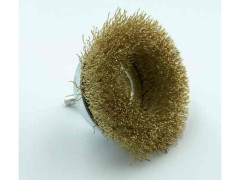 BROSSE CIRCULAIRE DIAMETRE 75 EPAISSEUR 12 FIL LAITON ONDULE 0.35