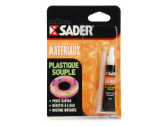COLLE D'ASSEMBLAGE PLASTIQUE SOUPLE SADER TUBE 12ML