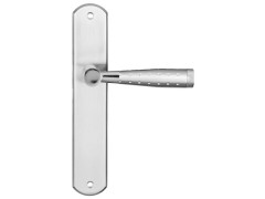 POIGNEE DE PORTE NINE NICKEL SATINE BEC DE CANE SUR CALE DE 2 PIECES