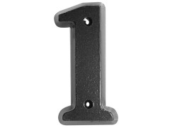 CHIFFRE 1 80MM ZAMAK NOIR FIXATION PAR 2 VIS FOURNIES