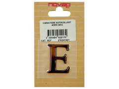 LETTRE E  AUTOCOLLANTE 40MM OR