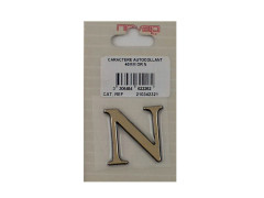 LETTRE N  AUTOCOLLANTE 40MM OR