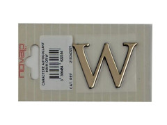 LETTRE W  AUTOCOLLANTE 40MM OR