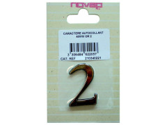 CHIFFRE 2 40MM AUTOCOLLANT OR