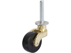 ROULETTE PIVOTANTE A TIGE NOIR POLYPRO DIAMETRE 29MM DORE