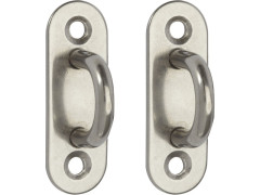PLATINE IL ACIER INOXYDABLE ENTRAXE 17MM  PAR 2 PIECES