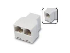 RACCORD RJ11 FEMELLE / RJ11 FEMELLE + RJ45 FEMELLE BLANC