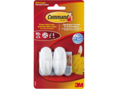 CROCHET ADHESIF PLASTIQUE BLANC PETIT MODELE LOT DE 2