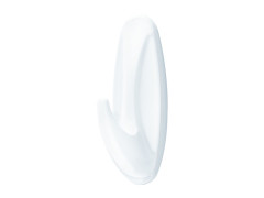CROCHET ADHESIF ENLEV OVAL BLANC MOYEN MODELE LOT DE 2
