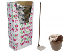 SEAU 12L+ESSOREUR+MANCHE120CM+LAVE SOL COTON
