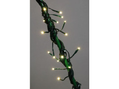 GUIRLANDE LUMINEUSE INT EXT FLICKER 192LED BLANC CHAUD CABLE VERT 16M