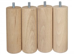 PIED DE LIT CYLINDRE HETRE BRUT 50X150/4