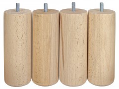 PIED DE LIT CYLINDRE HETRE BRUT 58X150/4