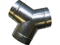 Y ACIER GALVANISE AIR CHAUD 3 SORTIES D125MM