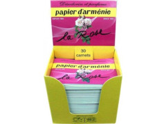 PAPIER D'ARMENIE DESODORISANT/ASSAINISSANT A LA ROSE BOITE 30 CARNETS
