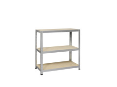 ETAGERE METAL BOIS L90XH88XP40CM 3 TABLETTES STRONG GRIS
