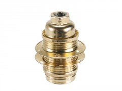 DOUILLE POUR AMPOULE E14 LAITON+BAGUE OR