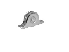 ROUE GORGE RONDE D100 RAIL D16 SUPPORT A ENCASTRER ZINGUE BLANC