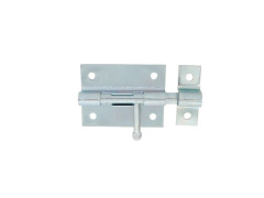 VERROU DE BOX A VISSER AVEC GACHE  DIAMETRE 8MM ZINGUE BLANC