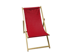 CHILIENNE LOLA BOIS ET TISSU ROUGE CARMIN 3 POSITION