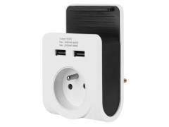 CHARGEUR 16A 2 USB SUPPORT TEL