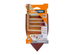 ABRASIF TRIANGLE MULTIFONCTION 175X105MM GRAIN 120 LOT DE 5 DEXTER