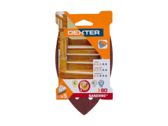 ABRASIF TRIANGLE MULTIFONCTION 102X152MM GRAIN 80 LOT DE 5 DEXTER