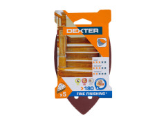 ABRASIF TRIANGLE MULTIFONCTION 102X152MM GRAIN 180 LOT DE 5 DEXTER