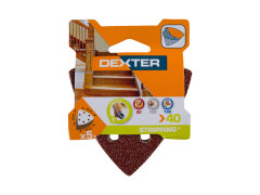 ABRASIF TRIANGLE 93X93MM GRAIN 40 LOT DE 5 DEXTER
