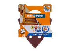 ABRASIF TRIANGLE 93X93MM GRAIN 180 LOT DE 5 DEXTER