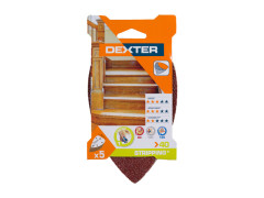 ABRASIF TRIANGLE MULTIFONCTION 98X140MM GRAIN 40 LOT DE 5 DEXTER
