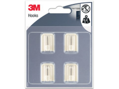 CROCHET ADHESIF POUR TRINGLE A RIDEAUX TIGE METAL BLANC LOT DE 4