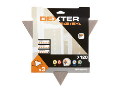 ABRASIF TRIANGLE PLATRE D290MM GRAIN 120 LOT DE 3 DEXTER PRO