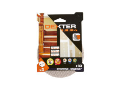 ABRASIF DISQUE DIAMETRE 125MM GRAIN 80 LOT DE 3 DEXTER PRO