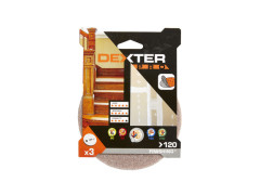 ABRASIF DISQUE DIAMETRE 125MM GRAIN 120 LOT DE 3 DEXTER PRO