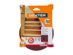 ABRASIF DISQUE DIAMETRE 150MM GRAIN 80 LOT DE 5 DEXTER