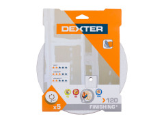 ABRASIF DISQUE PLATRE DIAMETRE 225MM GRAIN 120 LOT DE 5 DEXTER