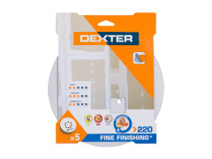 ABRASIF DISQUE PLATRE DIAMETRE 225MM GRAIN 220 LOT DE 5 DEXTER